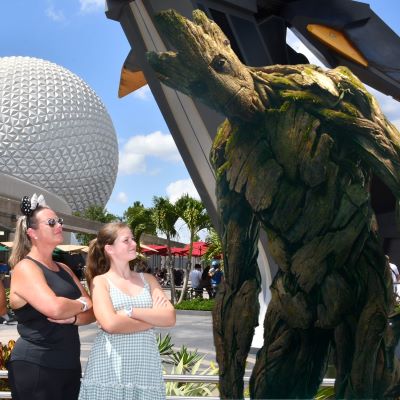 Hanging out with Groot at Epcot